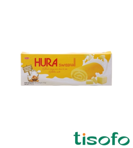 Bánh bông lan Hura Swissroll 360G Hương Bơ sữa